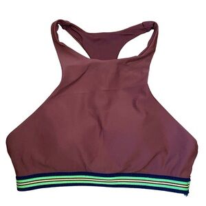 Aerie Brown High Neck Racerback Bikini Top Size Medium